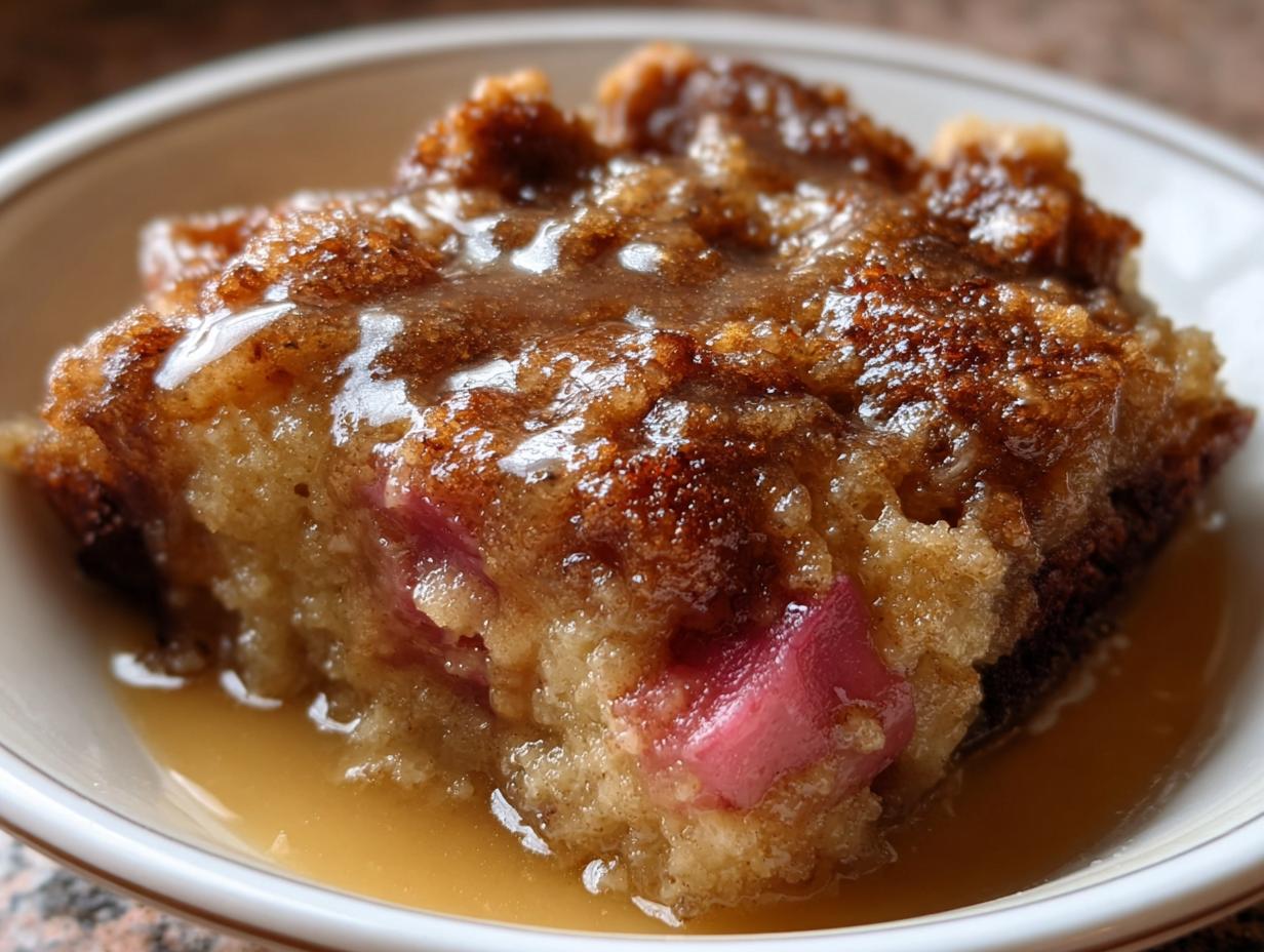 Sticky Rhubarb Pudding - detail 1