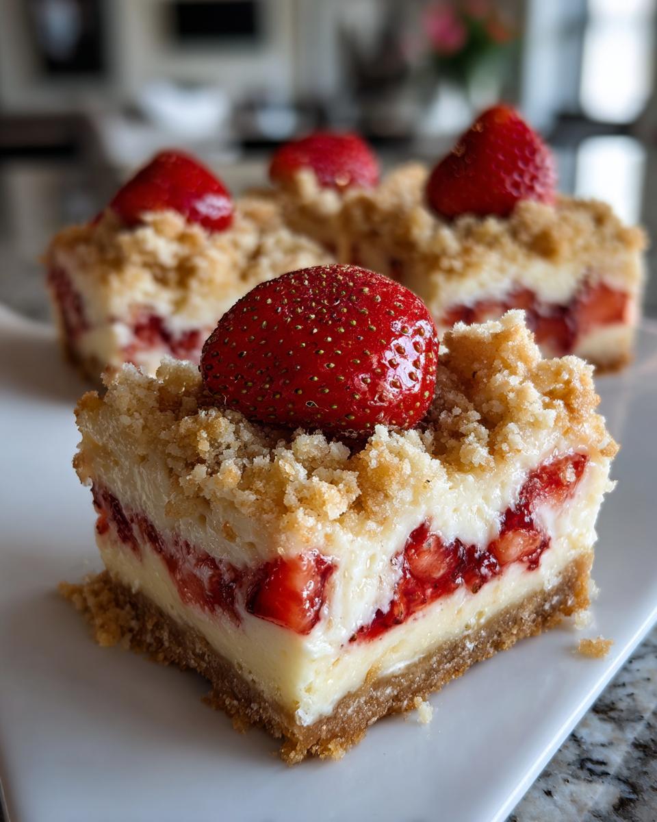 Strawberry Cream Cheese Crumble Bars - detail 2