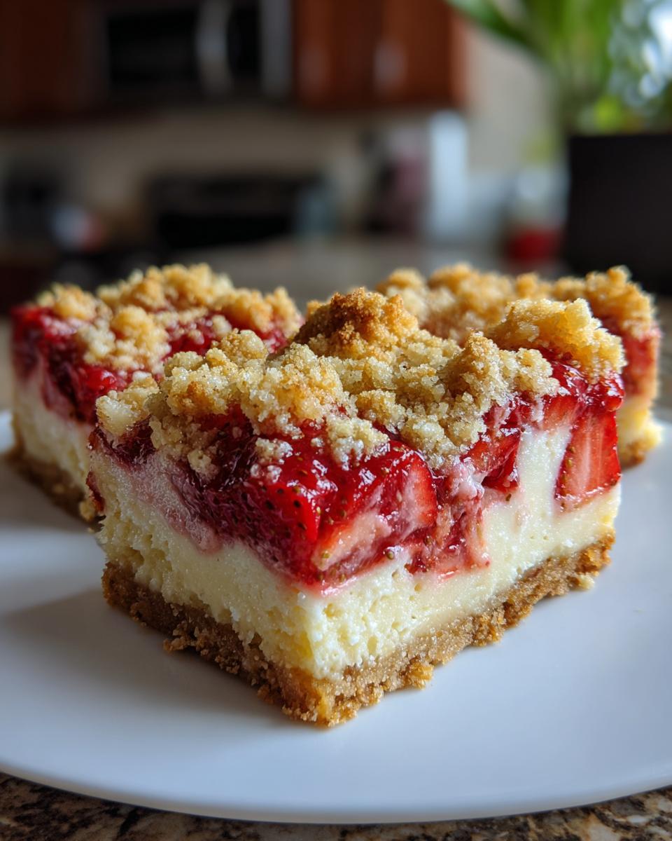 Strawberry Cream Cheese Crumble Bars - detail 3