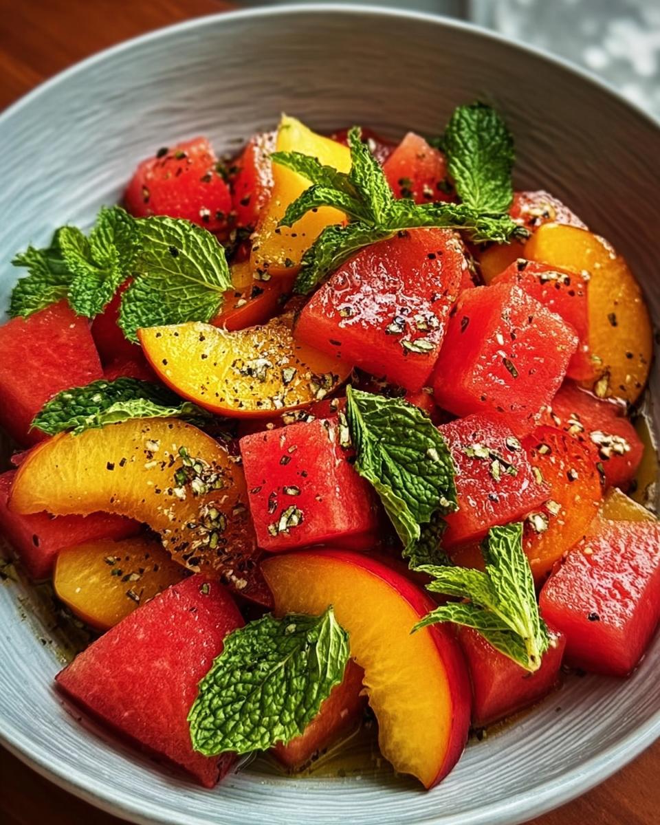 Summer Peach Watermelon Salad - detail 1