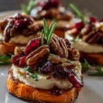 Sweet Potato Rounds with Brie, Cranberry & Pecans