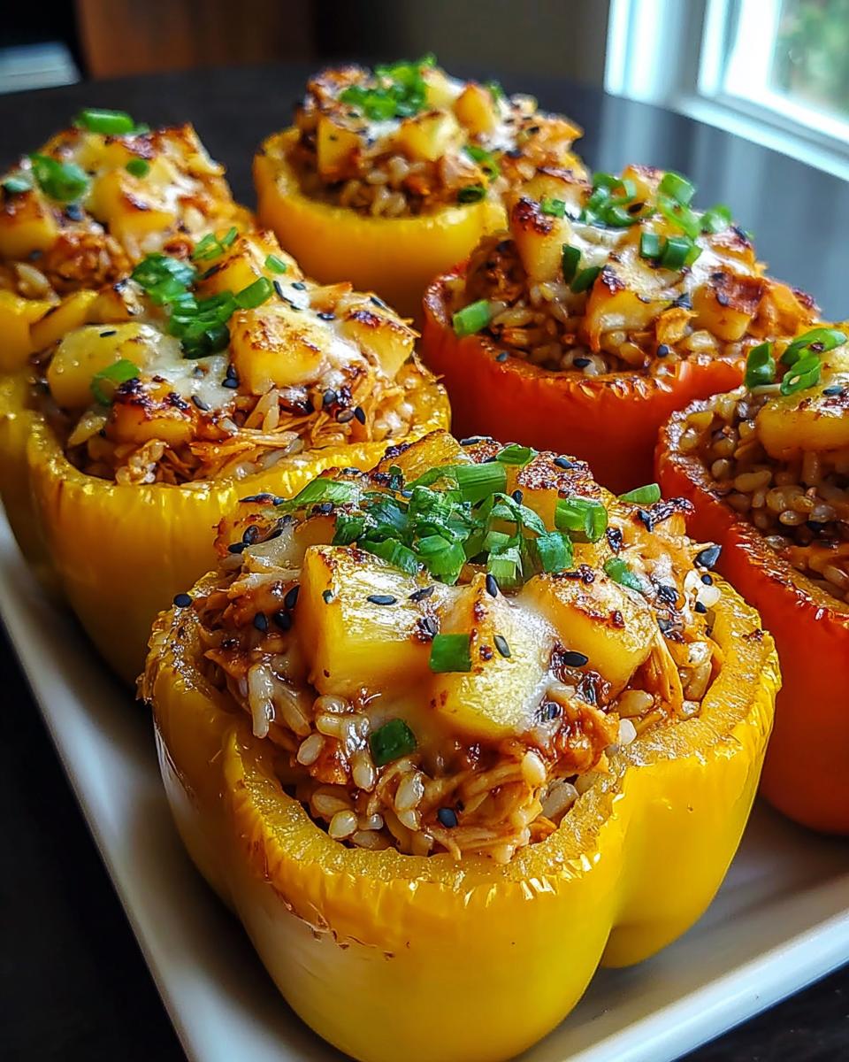 Teriyaki Pineapple Chicken and Rice Stuffed Peppers - detail 1