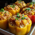 Teriyaki Pineapple Chicken and Rice Stuffed Peppers