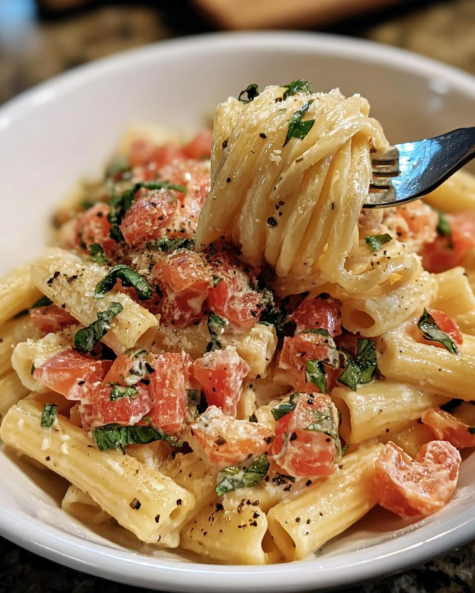 Tomato Basil Pasta with Light Ricotta Cream Sauce - detail 1