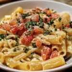 Tomato Basil Pasta with Light Ricotta Cream Sauce
