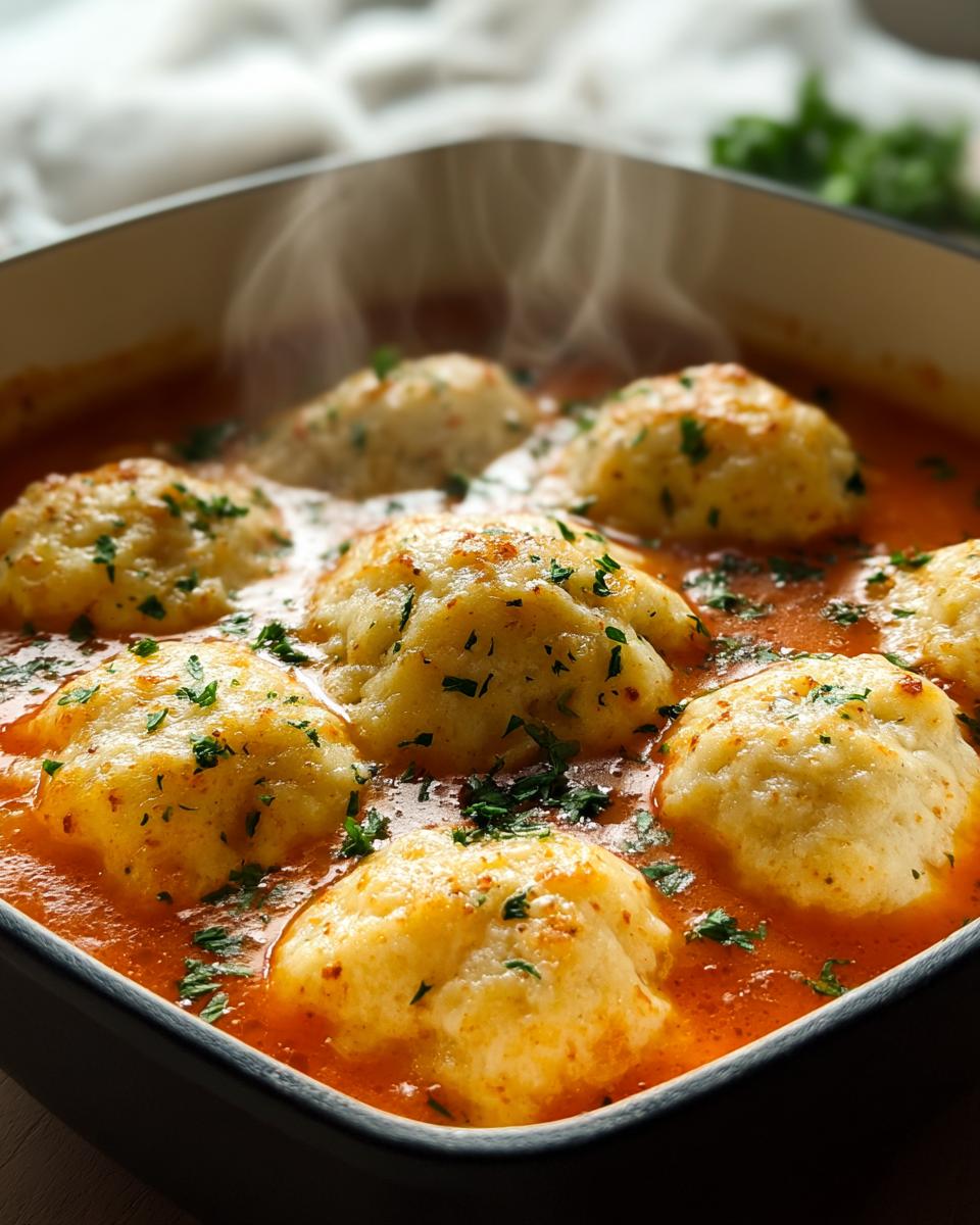 Tomato Soup with Cheddar Bay Dumplings - detail 1