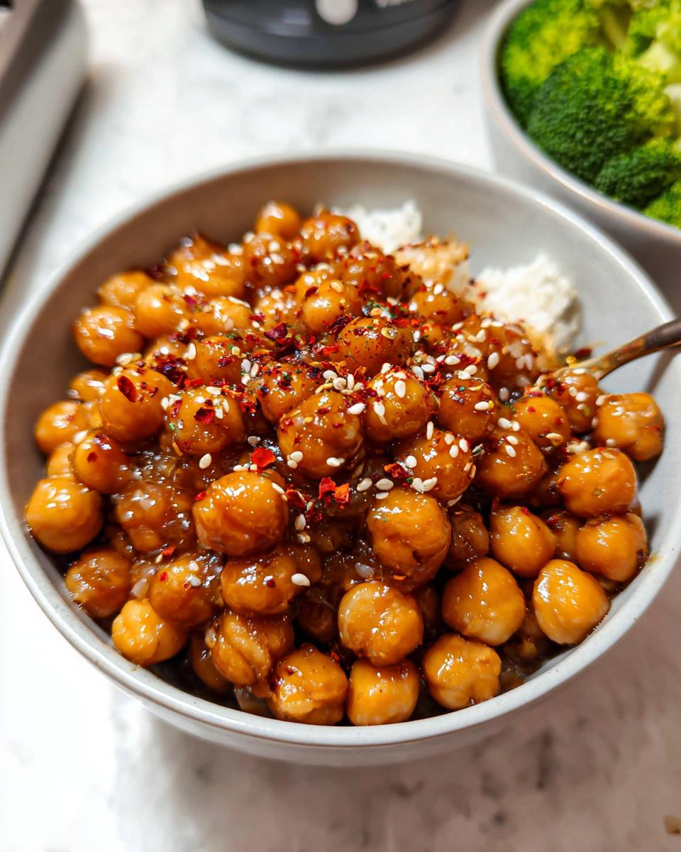 Vegan Sticky Sesame Chickpeas - detail 1