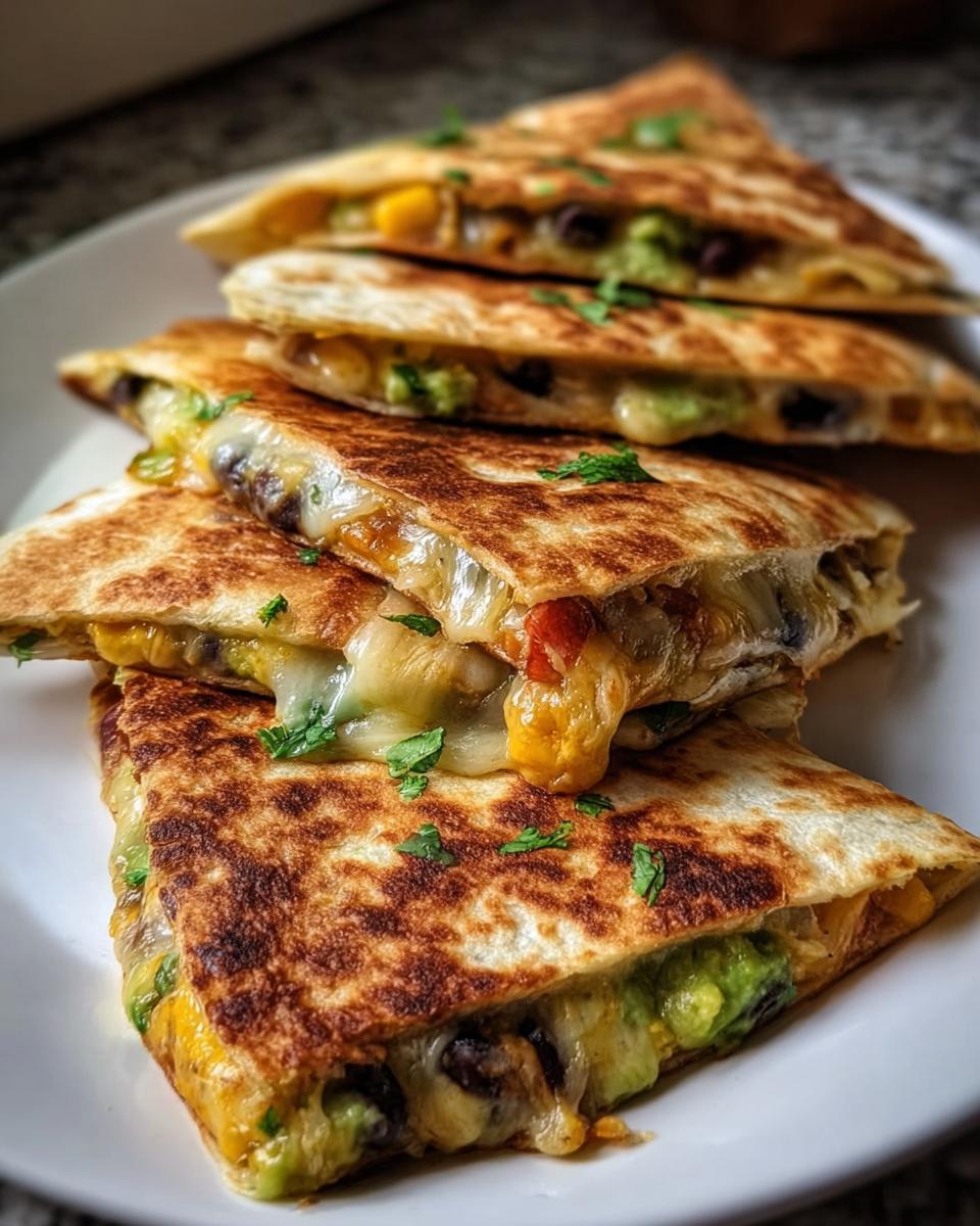 Vegetarian Avocado & Black Bean Quesadilla - detail 1